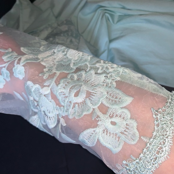 v i n t a g e :: Romantic Floral Lace Embroidered Sheer Maxi Dress - Picture 4 of 16